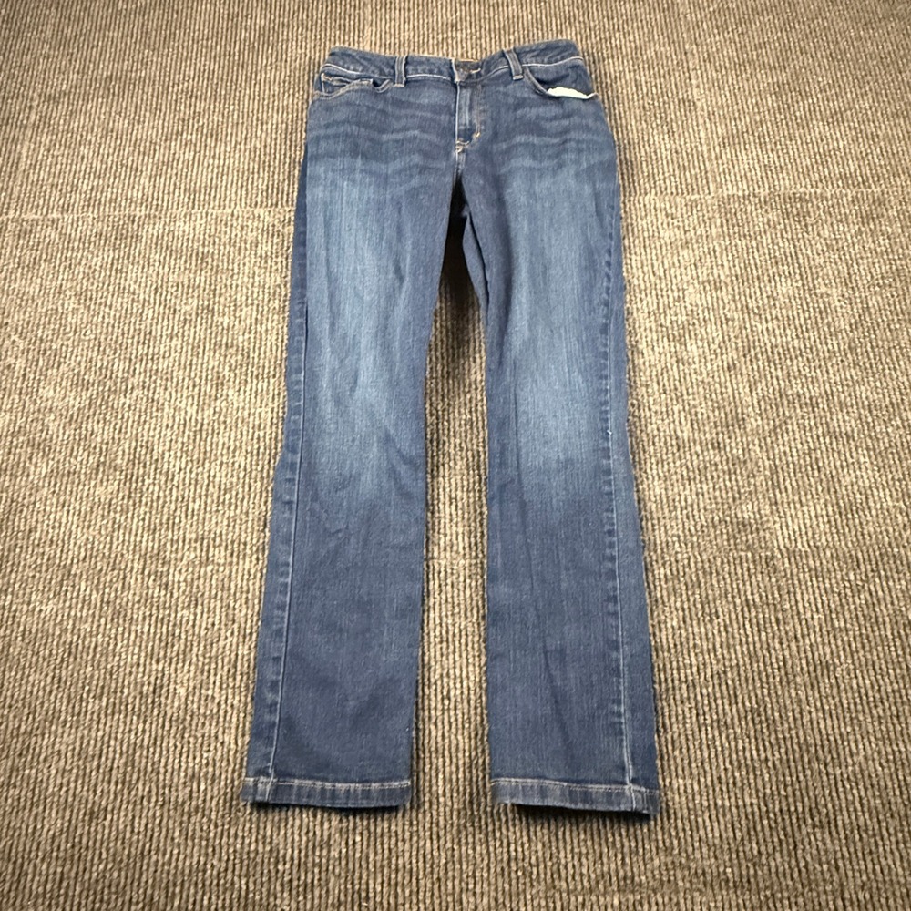 L.L.Bean Classic Fit‎ Womens Size 6P Straight Leg Jeans Blue Stretch Denim